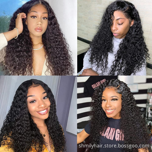 Factory Wholesale 13x6 Front Lace Wigs Kinky Curly 100% Human Virgin Hair Real Mink Malaysian Curly Wig Lace Frontal Human Hair